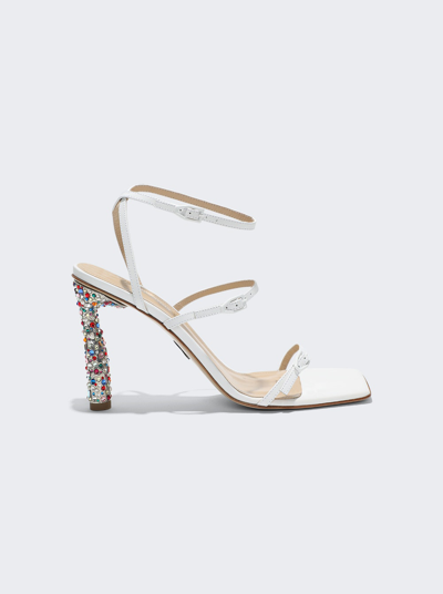 Shop Paul Andrew Slinky Sparkle High Heel Sandals In White