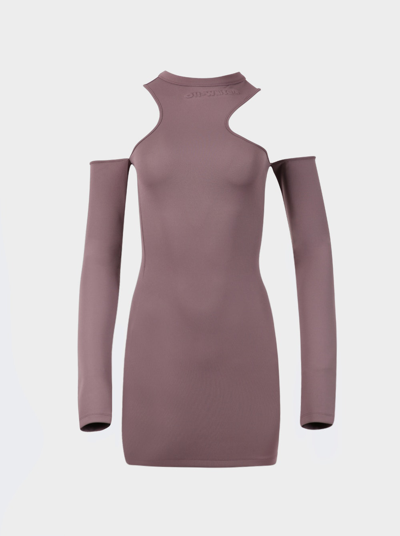 Shop Off-white Sleek Asymmetric Mini Dress In Purple