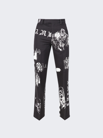 Shop Amiri X Wes Lang B&w Baggy Pants In Black And White
