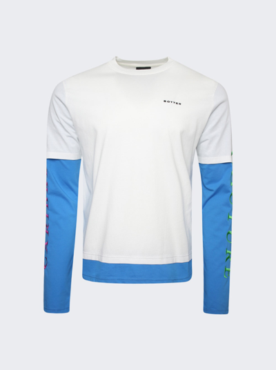 Shop Botter Long Sleeve Double Layer T-shirt Caribbean Couture In White & Blue