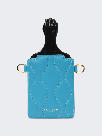 Shop Botter Afro Comb With Padded Leather Bag In Blue