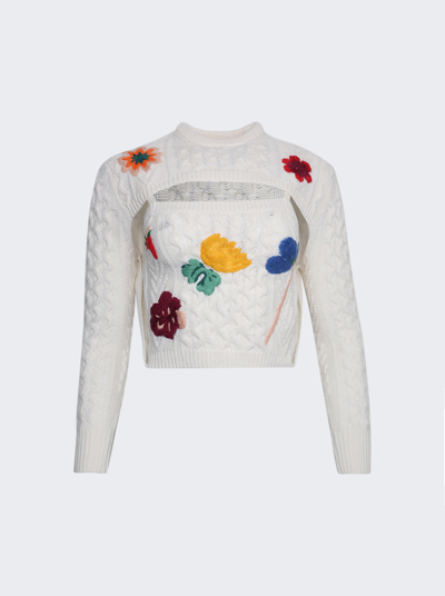 Shop Rosie Assoulin Thousand In One Ways Sweater In Ivory