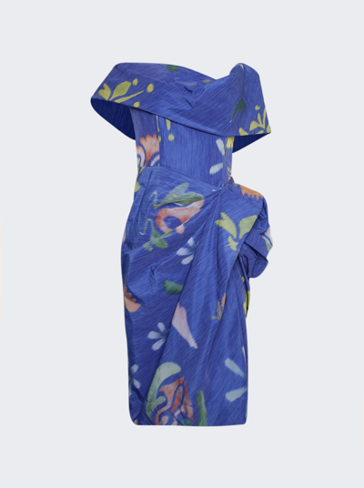 Shop Rosie Assoulin Dawn Draper Dress In Dark Floral