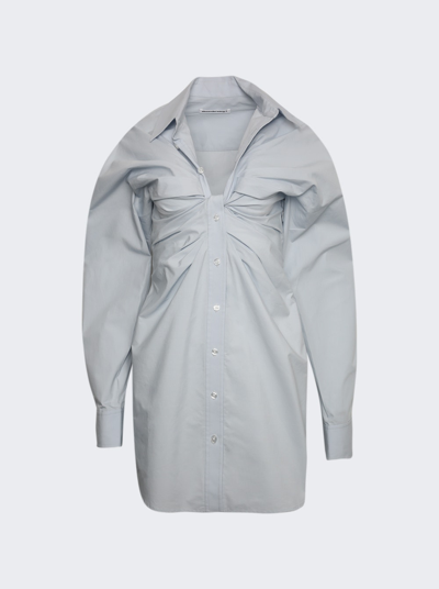 Shop Alexander Wang T Twist Front Shirt Dress In Xenon Blue