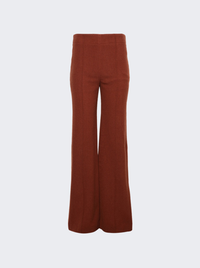 Shop Chloé Wide-leg Trousers In Plain Brown