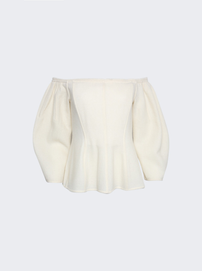 Shop Chloé Off-the-shoulder Top In Iconic Milk