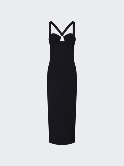 Shop Galvan Ruched Venus Dress In Black