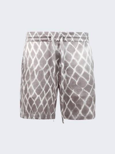 Nahmias Grey Swish Printed Silk Shorts