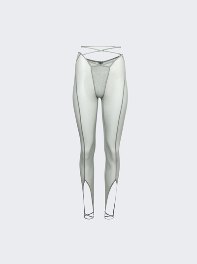 Shop Knwls Trouser With Underwear Finishings Sage Green