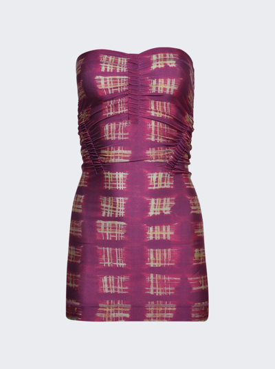 Shop Knwls Tube Dress With Adjustable Channels Acid Plaid Purple