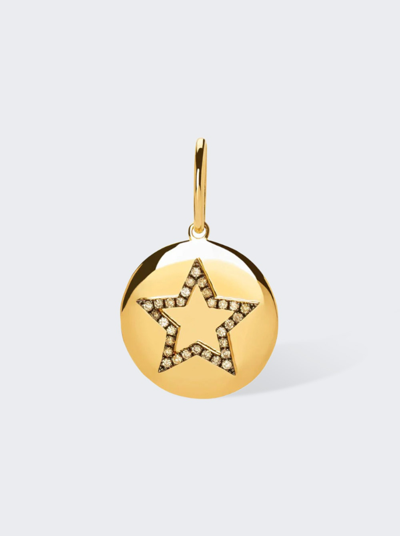 Rosa De La Cruz Champagne Diamond Star Medallion 18mm In 18k Gold