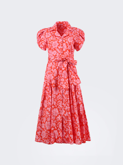 Shop Lhd The Glades Dress In Pink Clementine