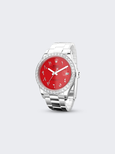 Shop Private Label London Rolex Datejust 41mm In Red Dial
