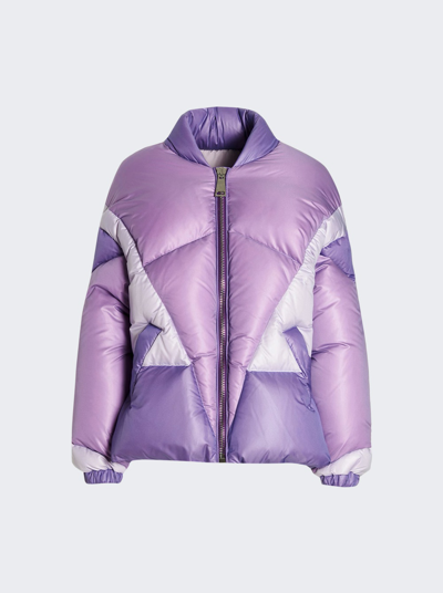 Shop Khrisjoy Heart Puffer Jacket In Purple Pansy