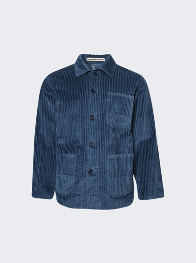 Shop Meta Campania Collective Unlined Exaggerated Corduroy Workwear Jacket In Airforce Blue