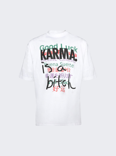 Shop Vetements Good Luck Karma T-shirt In White