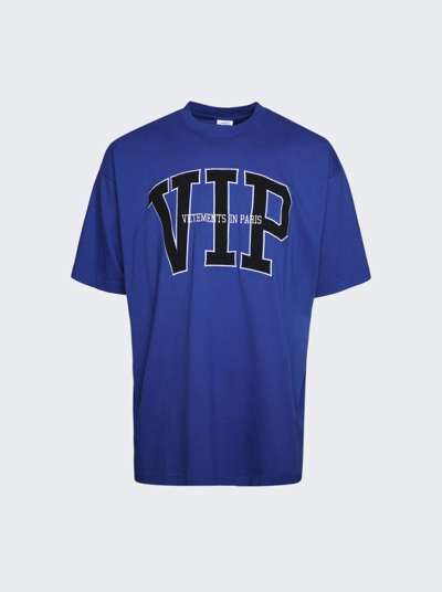 Shop Vetements Vip Logo T-shirt In Royal Blue