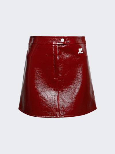 Shop Courrã¨ges Vinyl Mini Skirt In Red