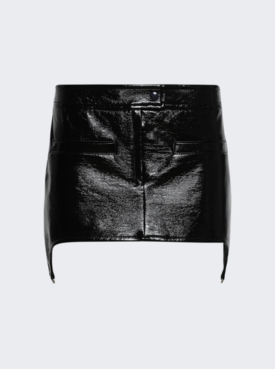 Shop Courrã¨ges Vinyl Suspenders Mini Skirt In Black
