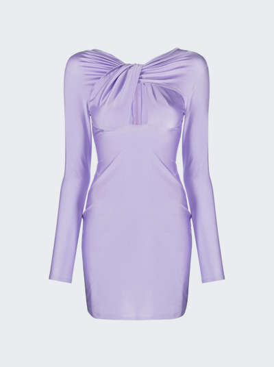 Shop Coperni Twisted Cut-out Jersey Dress In Lilac