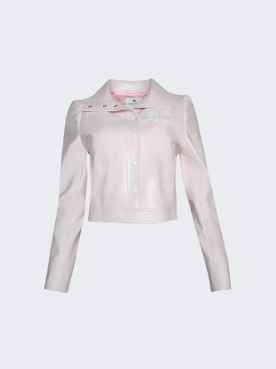 Shop Courrã¨ges Vinyl Jacket In Pale Pink