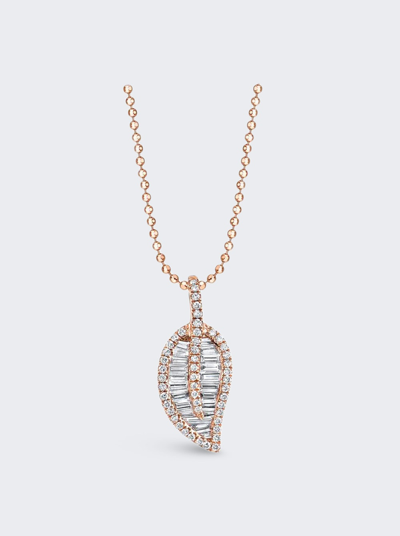 Shop Anita Ko Diamond Leaf Necklace In 18k Rose Gold