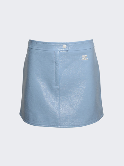 Shop Courrã¨ges Vinyl Mini Skirt In Sky Blue