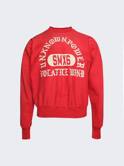 Shop Saint Michael Unknown Power Crewneck Sweatshirt In Red