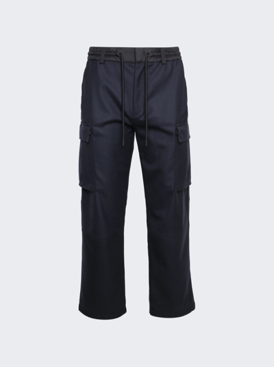Shop Moncler Straight Leg Cargo Trousers In Navy