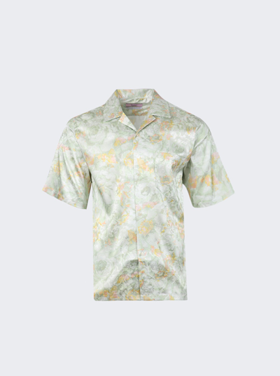Shop Martine Rose Oversized Hawaiian Short Sleeve Shirt In Green Floral