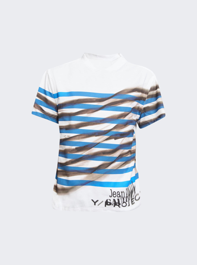 Y/project X Jean Paul Gaultier White Mariniere Striped T-shirt | ModeSens