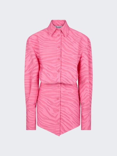 Shop Attico Silvye Mini Dress In Geranium Pink