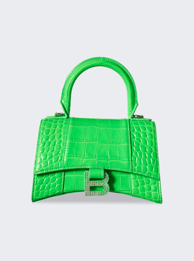 Shop Balenciaga Hourglass Xs Handbag In Fluorescent Green