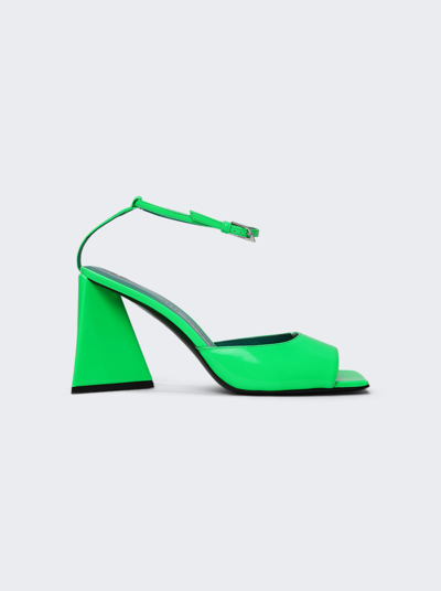 Shop Attico Piper Sandal 85mm In Fluorescent Emerald
