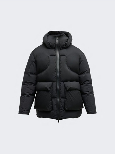 Shop Zegna #usetheexisting™ Laminated Hooded Puffer Jacket Black