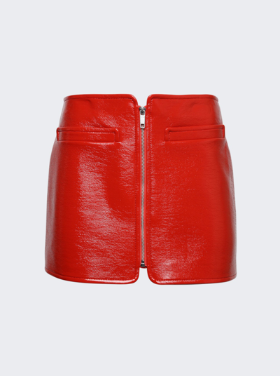 Shop Courrã¨ges Vinyl Swallow Skirt In Heritage Red