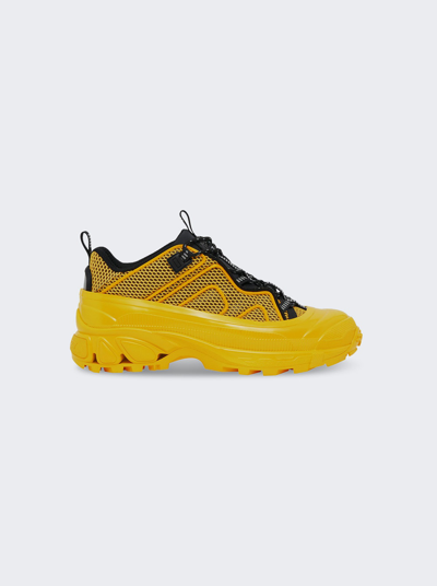 Shop Burberry Arthur M Story 152 Sneakers In Neon Yellow