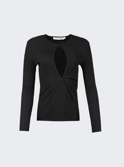 Shop Christopher Esber Anglaise Long Sleeve Top In Black