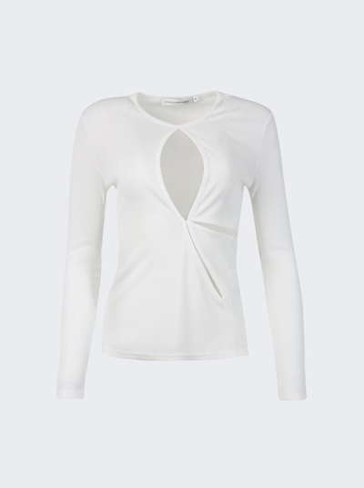Shop Christopher Esber Anglaise Long Sleeve Top In White