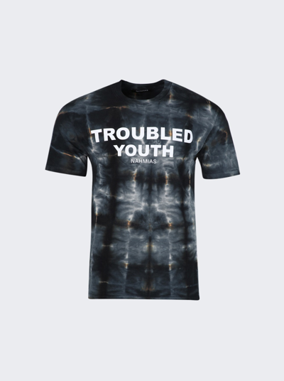 Shop Nahmias Troubled Youth T-shirt Black Tie-dye