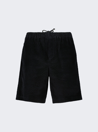 Shop Meta Campania Collective Exaggerated Corduroy Drawstring Shorts In Black