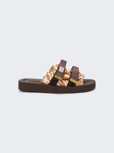 Shop Suicoke Moto-vhl Sandals In Safari Brown