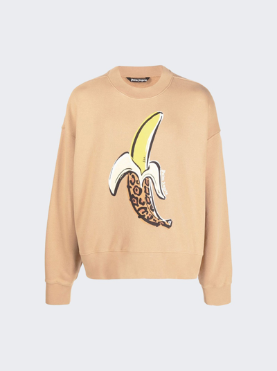 Shop Palm Angels Banana Graphic Crew Neck Sweatshirt