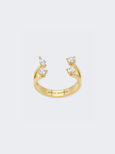 Shop Delfina Delettrez Dots Ring In Yellow Gold