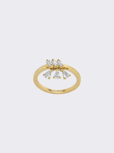 Shop Delfina Delettrez Dancing Diamonds Ring In Yellow Gold