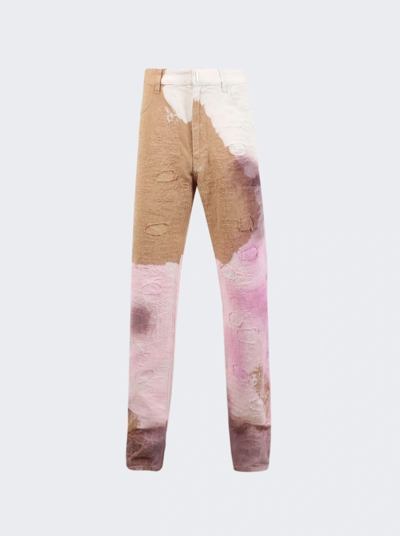 Shop Givenchy Slim Fit 5 Pocket Trousers In Brown & Pink