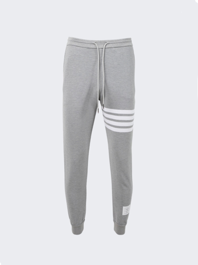 Shop Thom Browne 4-bar Cotton Sweatpants In Light Grey