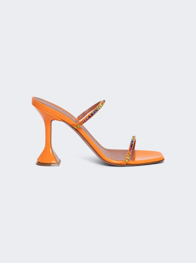 Shop Amina Muaddi Gilda Slipper Sandal In Orange