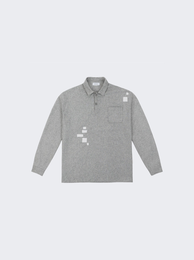 Shop Saintwoods Knit Polo Shirt In Grey
