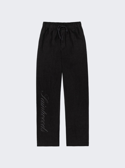 Shop Saintwoods Linen Pajama Bottom In Black